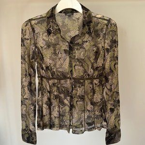Mexx See Through Top Button Up Blouse